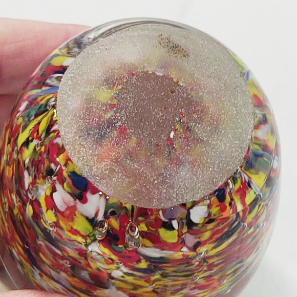 Vintage Mid-Century Modern Hand-Blown Colorful Art Glass Paperweight - Picture 5 of 6